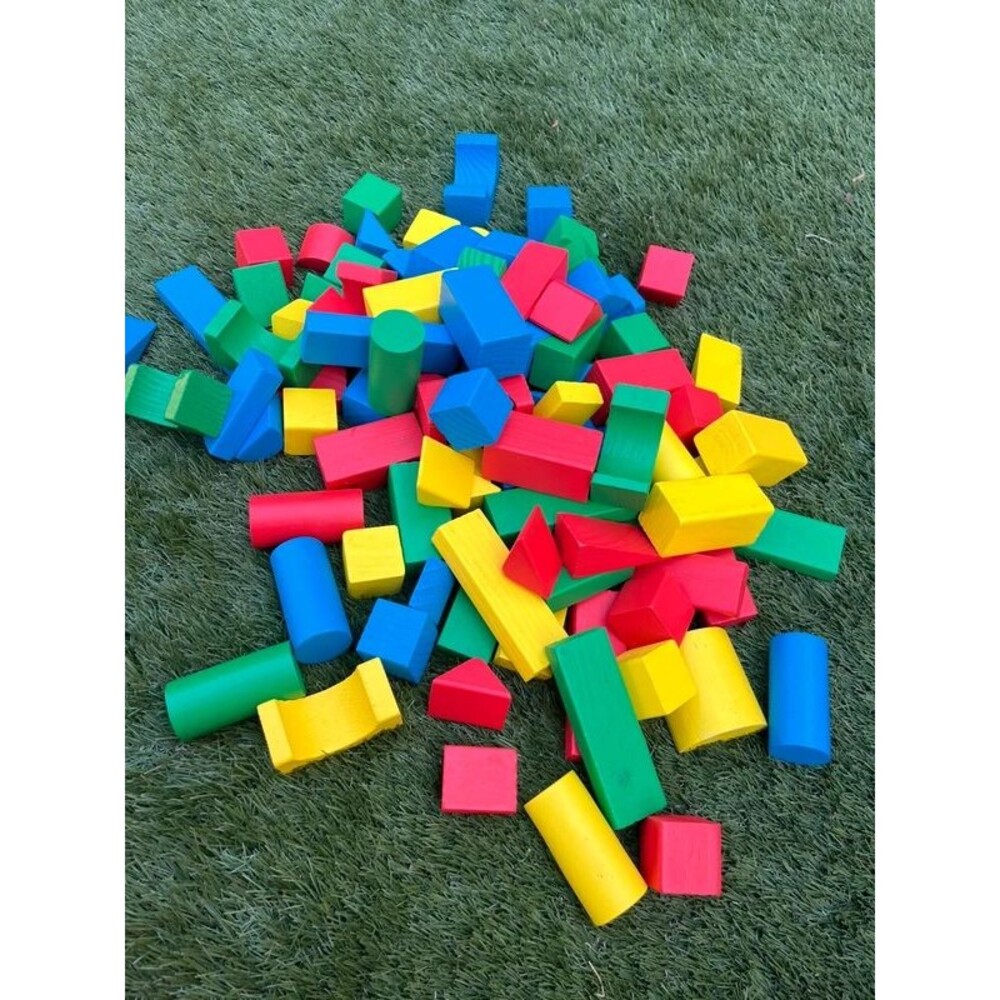 Melissa & Doug 80 plus-Piece Wooden Building Blocks Set